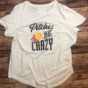 Pitches Be Crazy Softball / Baseball Mom Tee
